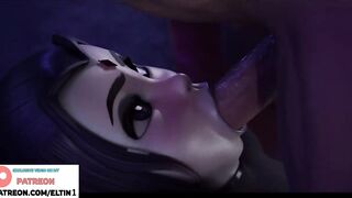 Raven Gift Hot Blowjob And Getting Cum In Mouth | Exclusive Teen Titans Hentai 60fps