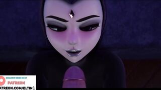 Raven Gift Hot Blowjob And Getting Cum In Mouth | Exclusive Teen Titans Hentai 60fps