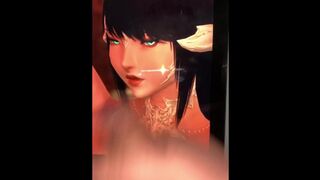 Final Fantasy XIV Cumtribute Au Ra friend ask me to cum on her face