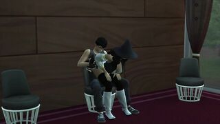 Harry Potter Sims gets a lapdance from a witch