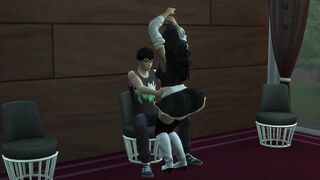 Harry Potter Sims gets a lapdance from a witch