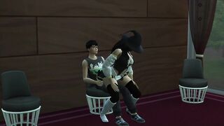 Harry Potter Sims gets a lapdance from a witch