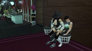 Harry Potter Sims gets a lapdance from a witch