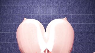 girl redhead virtual reality futa breast expansion growth (3d animation)