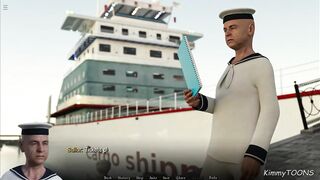 Horny white slut suck Sailor's cock to get abord cruise ship