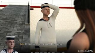 Horny white slut suck Sailor's cock to get abord cruise ship