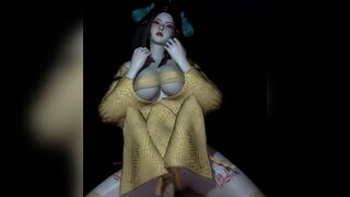 3D big boobs Asian slut cosplay super model got fucked