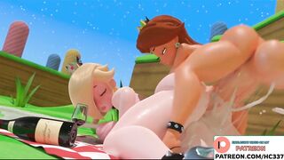 PRINCESS PEACH HARD FUCKED BY FUTANARI ON PUBLIC AND GETTING CREAMPIE | FUTA FUCK MARIO PARTY 60FPS