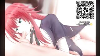 Rias Gremory greedily sucks huge cock, cum in wet tight pussy, loud moans - DXD Hentai