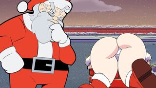 Christmas is Coming! Hot Brunette With Big Tits Gets Stucked in the Chimney! Horny Santa Has an Idea