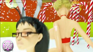 3DGSPOT - XXXmas Bimbo Dancers Shake Their Big Tits! 3D ANIMATION!