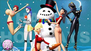 3DGSPOT - XXXmas Bimbo Dancers Shake Their Big Tits! 3D ANIMATION!