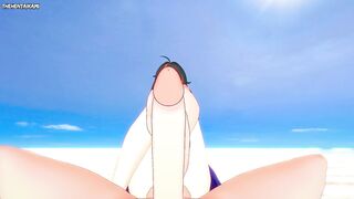 Zhu Yuan from Zenless Zone Zero Gives You A Footjob At The Beach Hentai POV