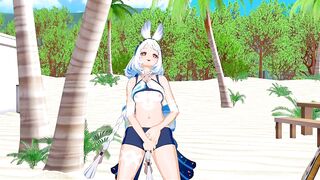 Mualani beach masturbation (Genshin hentai)