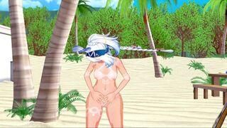 Mualani naked and Cumming on the beach (Genshin Impact Hentai)