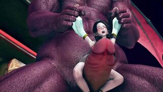 3d animation - huge monster fuck the arabian princess