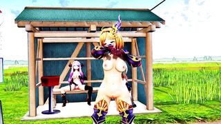 MMD R18 Djeeta Performing a Dance with a Smile while the Members are Fuck since behind Zooey Hentai