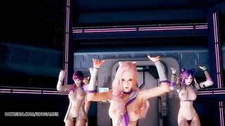 [MMD] Dreamcatcher - SCREAM Strip Dance Ahri Akali Kaisa Evelynn Seraphine KDA 3D Erotic Dance