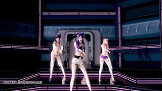 [MMD] Dreamcatcher - SCREAM Strip Dance Ahri Akali Kaisa Evelynn Seraphine KDA 3D Erotic Dance