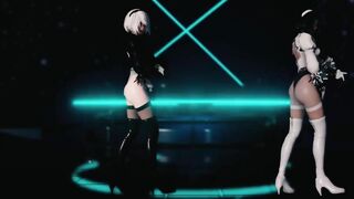 【MMD R-18 SEX DANCE】NIER AUTOMATA HOT DANCE SEXUAL TEMPTATION おいしいお尻 [MMD]