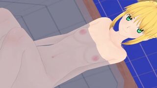 VR 360 Video Anime Saber Artoria Pendragon Fate Series Bathroom Sex