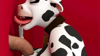 Mowmow, the Dirty Cow Furry, Blowjob.