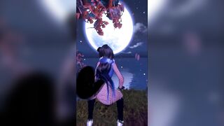 Puppy Girl Dancing in the Moonlight