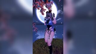 Puppy Girl Dancing in the Moonlight