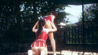 Honey Lesbian Cheerleader Pussy Licking at Outdoor