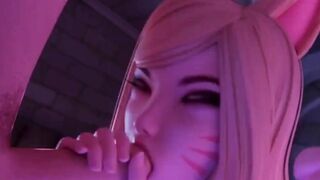 【MMD R-18 SEX DANCE】NAUGHTY MOUTH BLOWING TWO COCKS おいしい口 [MMD]