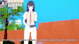 Bunny Girl Senpai Masturbating outside School