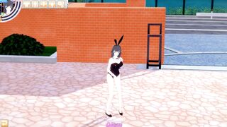 Bunny Girl Senpai Masturbating outside School