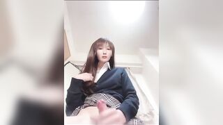 女装男子 制服オナニー