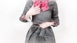 女装 子|crossdresser |グレーの染みパン..,おしっこでぐちょぐちょにしちゃいました..,どうか見てください/// Japanese Hentai Cosplay ニューハーフ 日本人