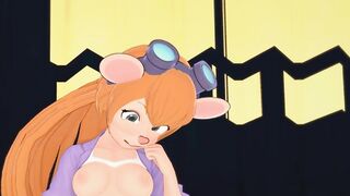 (3D Hentai)(Furry)(Rescue Rangers) Gadget Hackwrench Masturbation